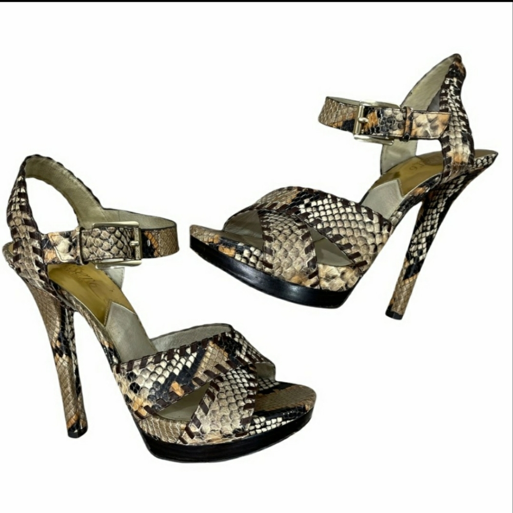 The Jet Set 6 Michael Kors Snake Sandal Heel Pumps